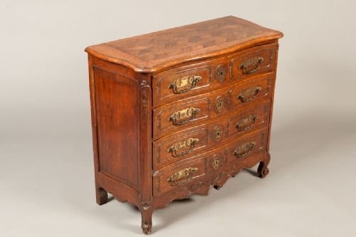 French 19th C. Oak Chest of 4 Drawers