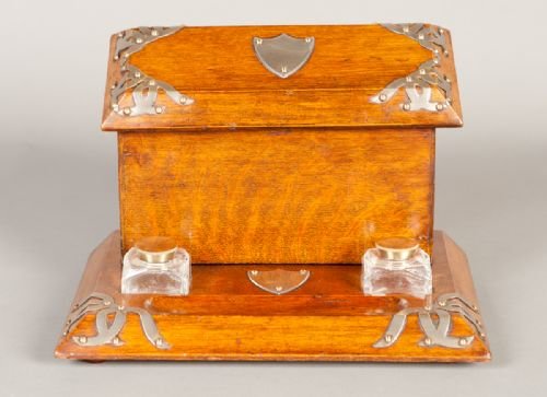 Oak Desk Stationery Pen Tray.