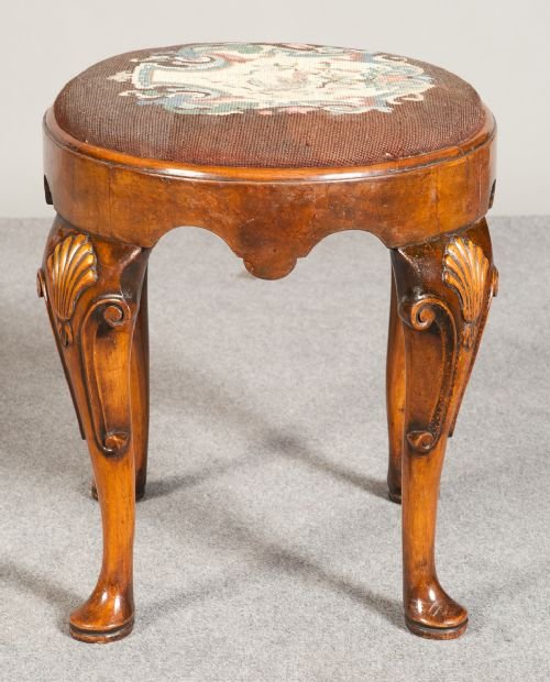 fig 1. George II Style Walnut Stool.