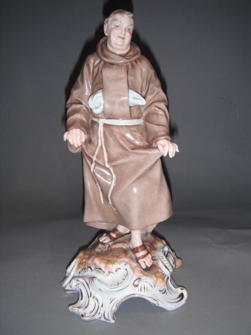 Porcelain Figure of a Happy Monk