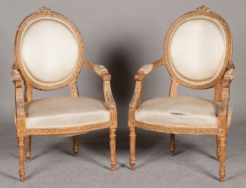 Pair French Fauteuils
