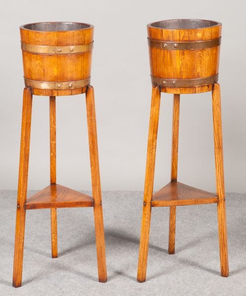 Pair of Oak Planters