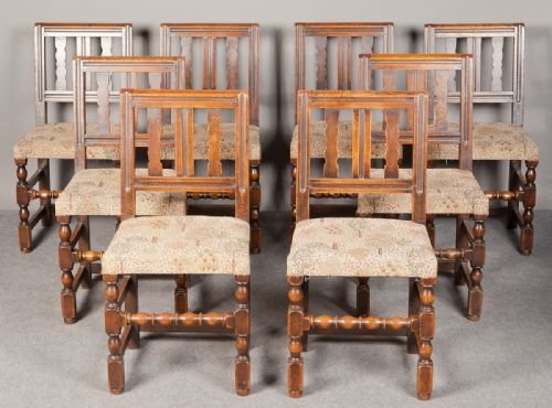 8 Wylie & Lochhead Oak Chairs