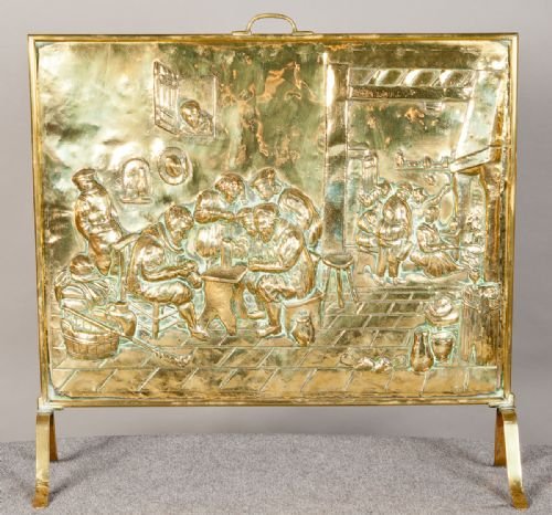 Edwardian Brass Fire Screen