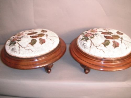 Pair of Victorian Beadwork Foot Stools