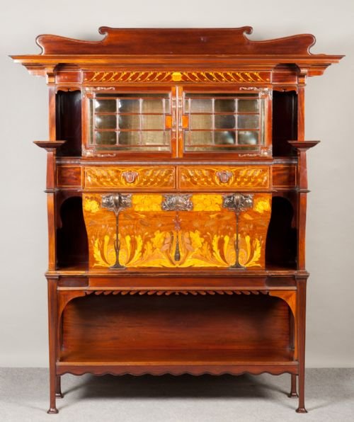 Superb Art Nouveau Secretaire Cabinet