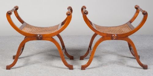 Pair of " X '' Frame Stools