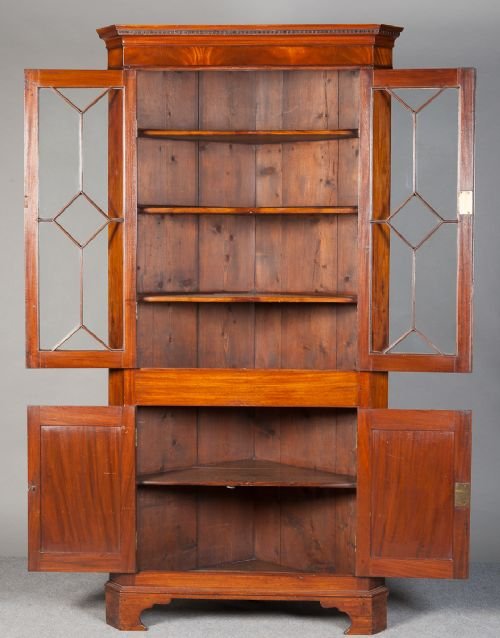 fig 1. Georgian Mahogany Corner Cabinet