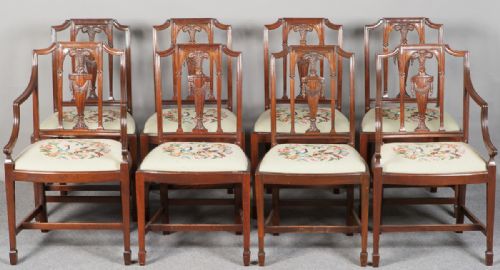 6+2 Sheraton Revival Dining Chairs