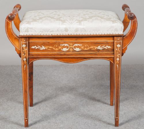 Inlaid Rosewood Dressing Table Stool