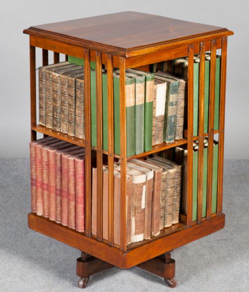 Walnut Revolving Bookcase