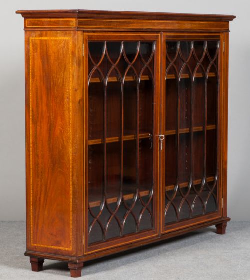 Edwardian Inlaid Bookcase.