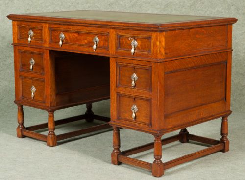 Jacobean Style Oak Desk