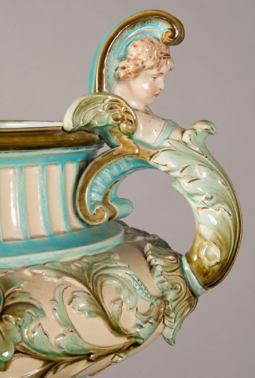 fig 1. Majolica Jardiniere on Stand