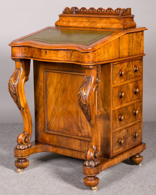 Victorian Burr Walnut Davenport