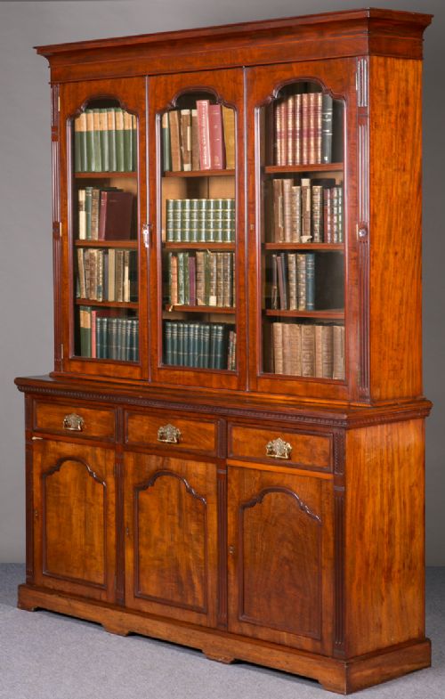 Mahogany 3 Door Bookcase