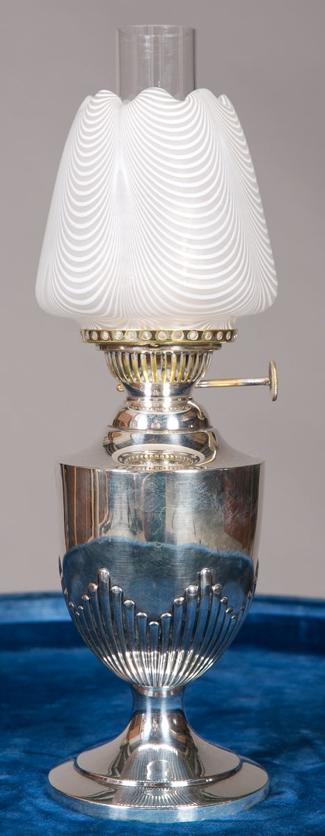 Victorian Solid Silver Oil Lamp by Edward Hutton