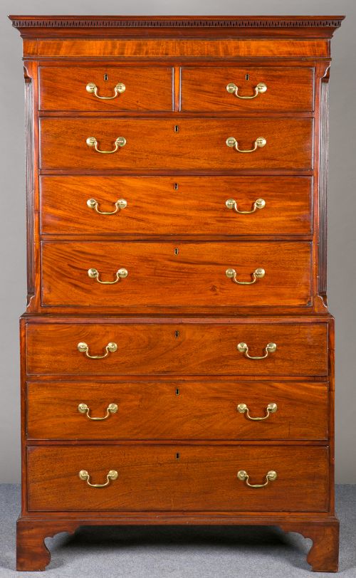 George III Tall Boy/chest on Chest