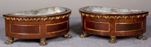 Pair of Regency Demi Lune Planters