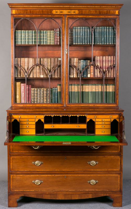 Geo.iii Mahogany Secretaire Bookcase