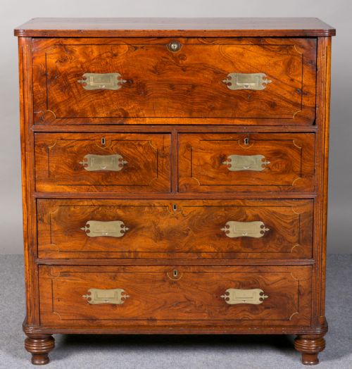 Chinese Export  Campaign Secretaire Chest