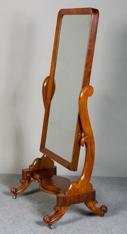 Victorian Mahogany Cheval Mirror