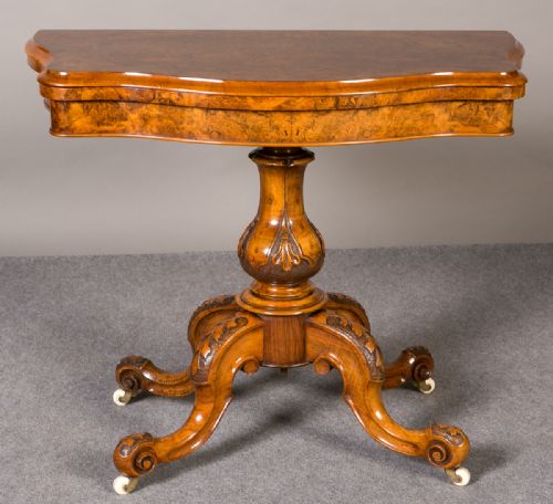 Victorian Walnut Card / Side Table