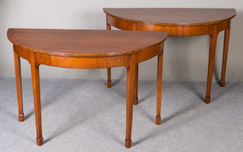 Pair Georgian Demi Lune Console Tables