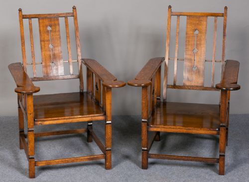 Pair Arts and Crafts Armchairs