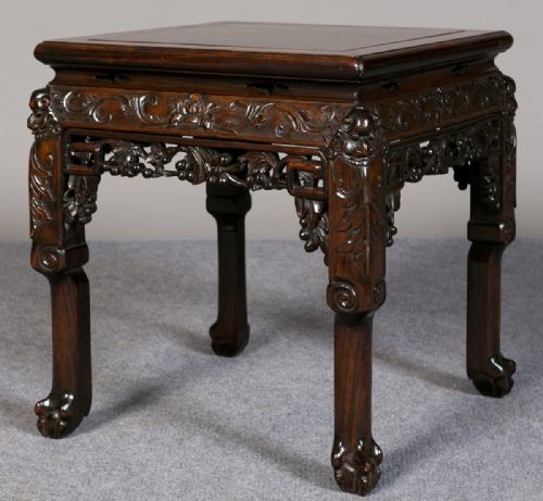 Chinese Hardwood Lamp/end Table