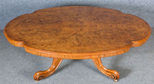 Large Victorian Burr Walnut Coffee Table