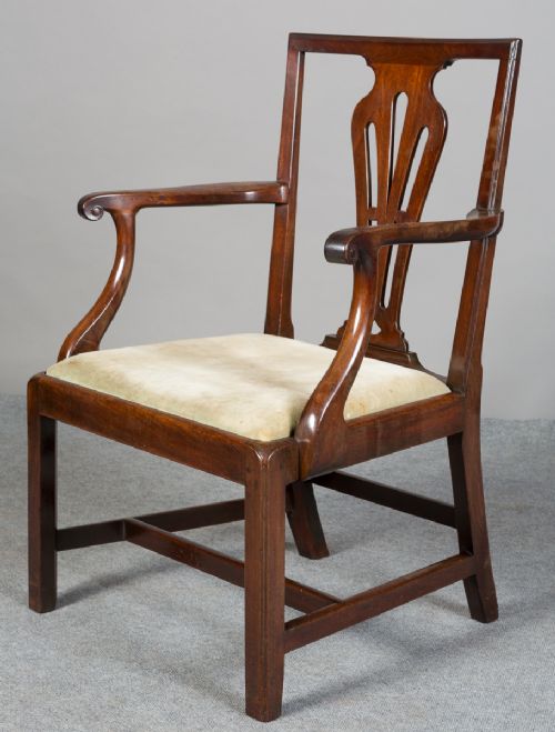 George III Mahogany Elbow Chair