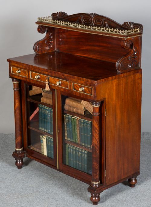 Regency Brass Mounted Side Cabinet/bookcase