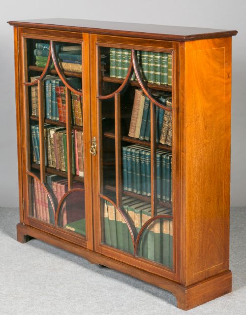 Edwardian Mahogany and Inlaid Bookcase
