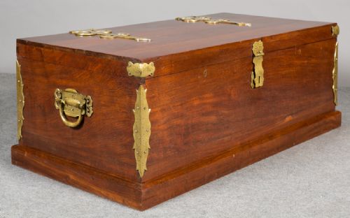 Decorative Brass Bound Trunk/ Coffee Table