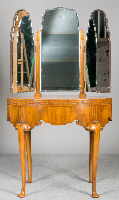 Queen Ann Style Triptych Dressing Table