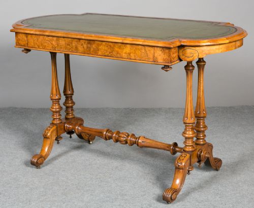 A Good Quality Burr Walnut Writing Table