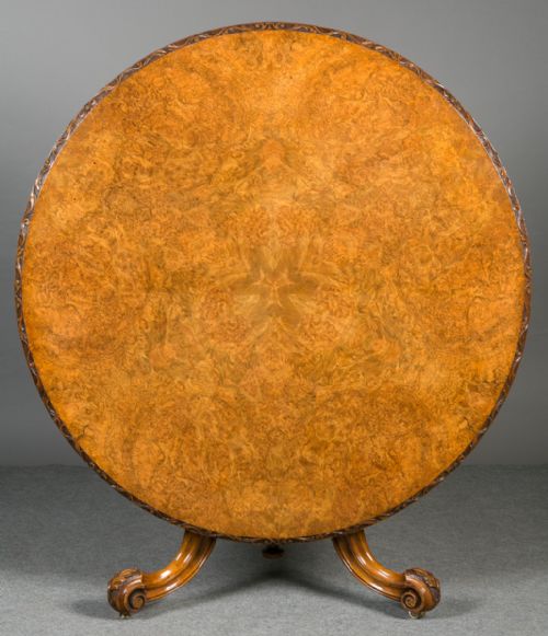 Superb Victorian Burr Walnut Dining or Centre Table