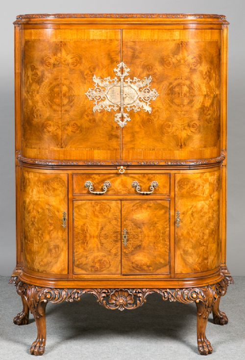 Superb Burr Walnut Cocktail Cabinet