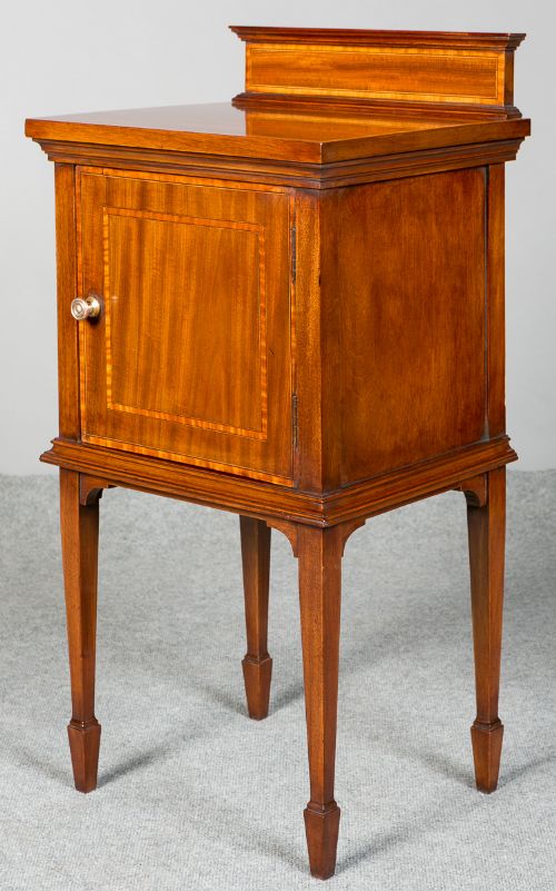 Edwardian Mahogany and Inlaid Bedside Cabinet