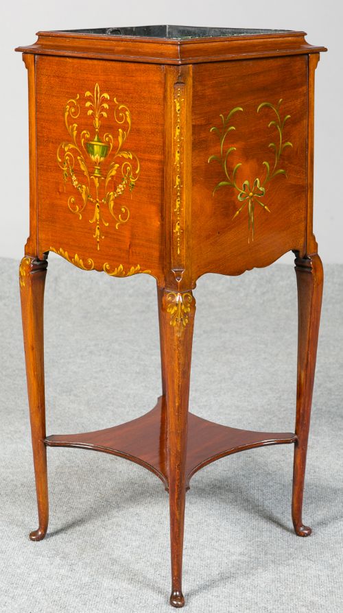 Edwardian Mahogany and Painted Planter