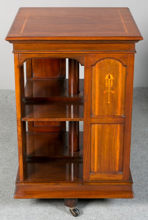 Edwardian Arts & Crafts Revolving Bookcase