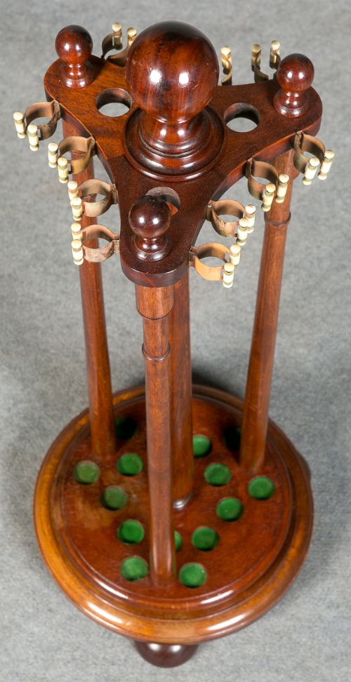 Antique Mahogany Revolving Snooker Cue Stand