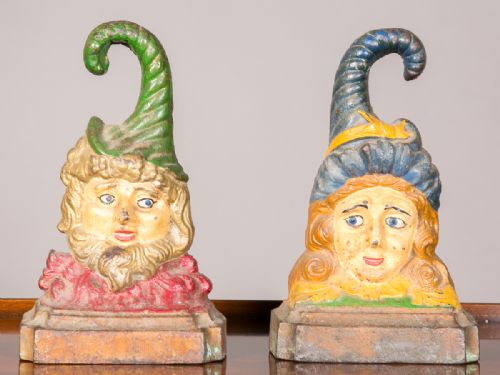 Punch & Judy Cast Iron Door Stops