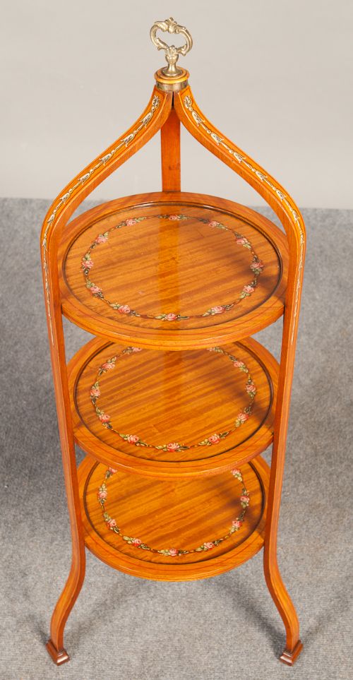 Satinwood, Sheraton Revival Whatnot/cakestand