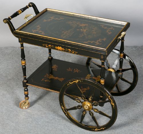 Unusual French Chinoiserie Drinks Trolley
