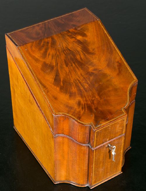 Georgian Mahogany Cutlery Box/ Tantalus