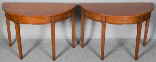 Pair George III Mahogany Console Tables