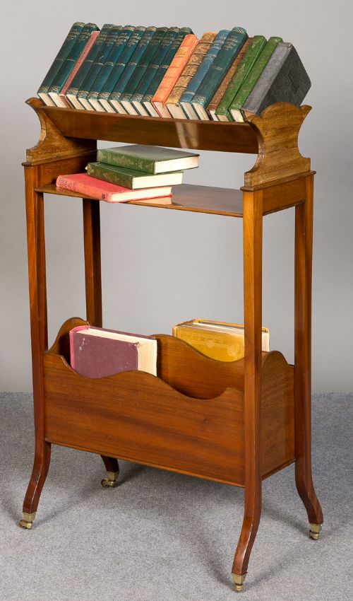 Edwardian Mahogany Book Trough Canterbury