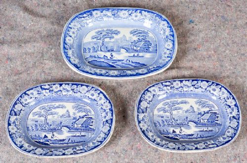 3 Blue and White Wall Plates
